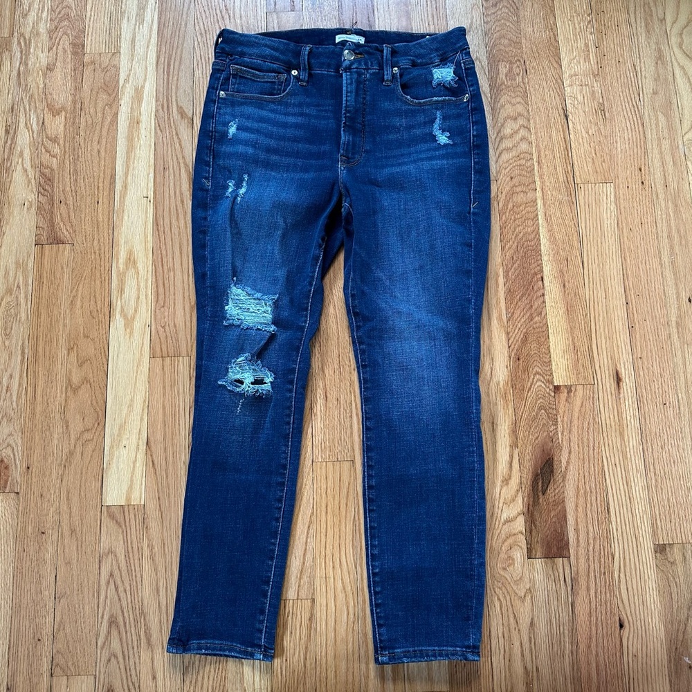 Good American Good Legs Distressed Skinny Jeans Sz 10/30